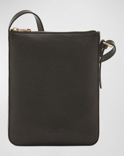 Il Bisonte Flat Vachetta Leather Crossbody Bag - Black