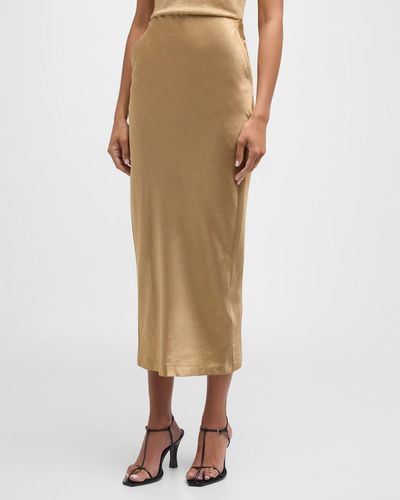 Dorothee Schumacher Slouchy Coolness Straight Shimmer Midi Skirt - Natural