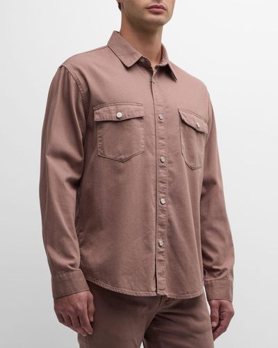 FRAME Fashion Denim Button-Down Shirt - Brown
