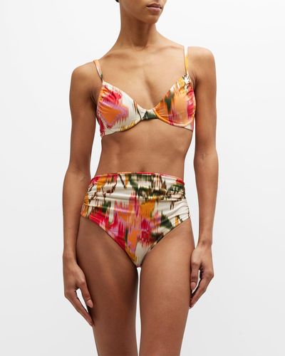 Lenny Niemeyer Herta Ruched Demi Bikini Top - Multicolor
