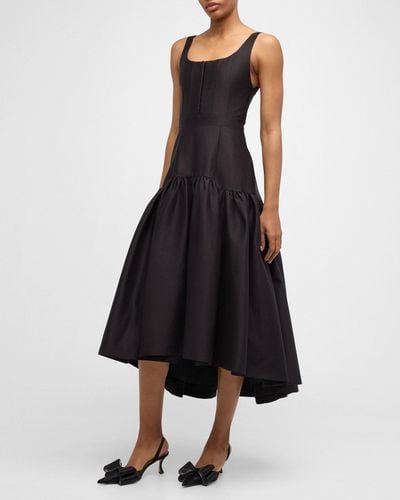 Alice + Olivia Diana Sleeveless Structured Midi Dress - Black