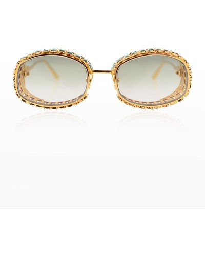 Anna Karin Karlsson Billion $ Boo Crystal Oval Stainless Steel Sunglasses - Multicolor