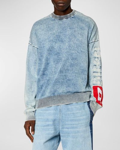 DIESEL K-Zeros Dyed Knit Sweater - Blue
