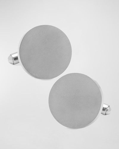 Cufflinks Inc. Round Titanium Engravable Cufflinks - Gray