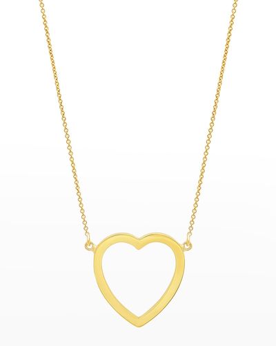 Jennifer Meyer Large Open Heart Necklace - Metallic