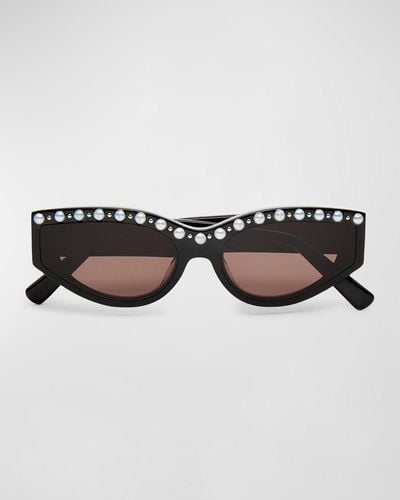 Lele Sadoughi Catalina Pearly Acetate Cat-Eye Sunglasses - Multicolor