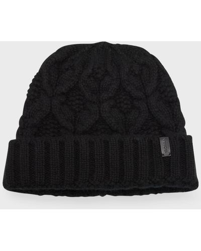 Vince Cable Knit Cashmere Beanie - Black