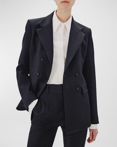 Another Tomorrow double-breasted merino wool blazer - Blue