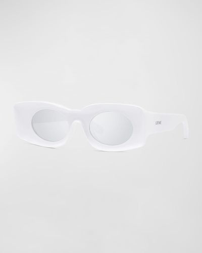 Loewe Two-tone Acetate Inset Oval Sunglasses - White
