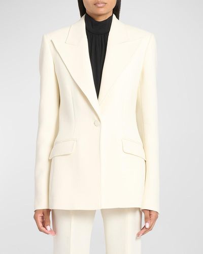 Gabriela Hearst Leiva Wool Blazer Jacket - Natural