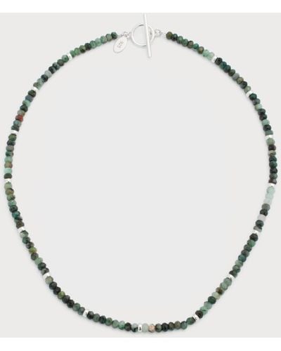 Jan Leslie Beaded Necklace With Sterling Spacers - Metallic