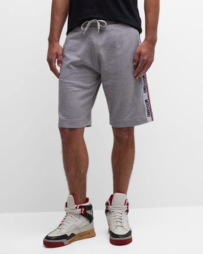 Moschino Sweat Shorts With Side Taping - Gray