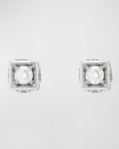 Miseno 18k White Gold Diamond Stud Earrings - Metallic