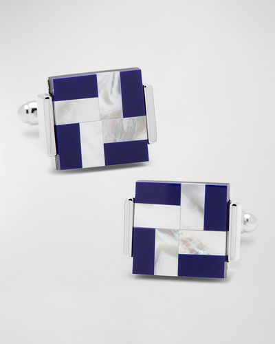 Cufflinks Inc. Mother-Of-Pearl And Lapis Windmill Square Cufflinks - Blue