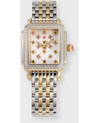 Michele Deco Fleur Two-tone 18k Gold-plated Diamond Watch - White