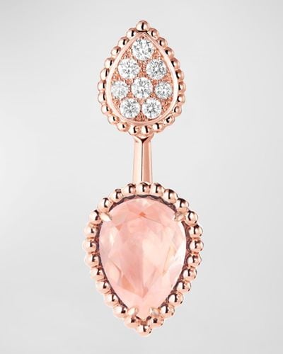 Boucheron Pink Gold Serpent Boheme Pink Quartz Earring, Single