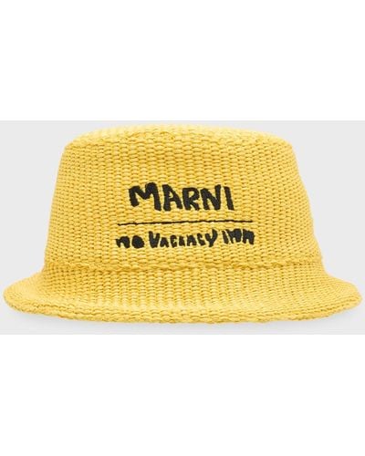 Marni X No Vacancy Inn Logo Bucket Hat - Metallic