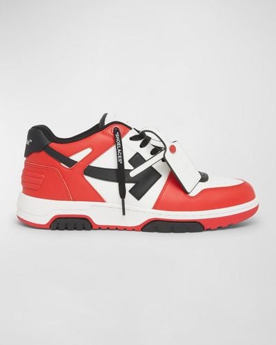 Off-White c/o Virgil Abloh Out Of Office Tricolor Sneakers - Red