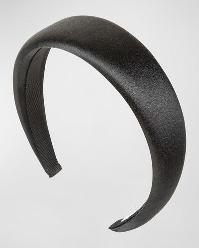 Jennifer Behr Kate Padded Satin Headband - Black