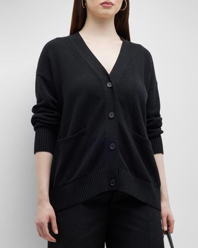 Minnie Rose Plus Plus Size Button-Down Cashmere-Blend Cardigan - Black