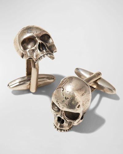 John Varvatos Skull Cufflinks - Metallic