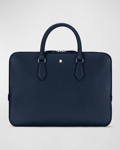 Montblanc Sartorial Thin Saffiano Leather Document Briefcase - Blue