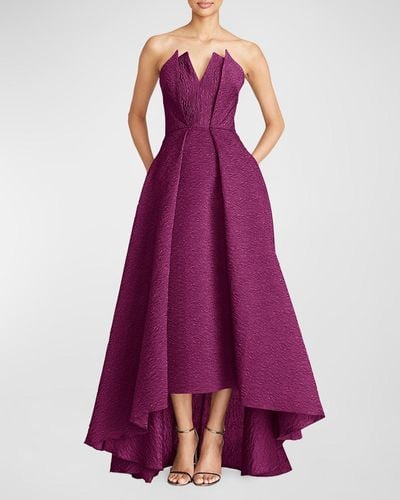 THEIA Imogen Strapless Gown - Purple