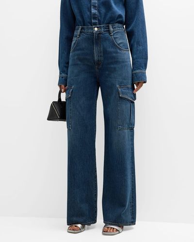 Agolde Minka Relaxed Flare Cargo Jeans - Blue