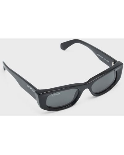 Off-White c/o Virgil Abloh Matera Acetate Rectangle Sunglasses - Metallic