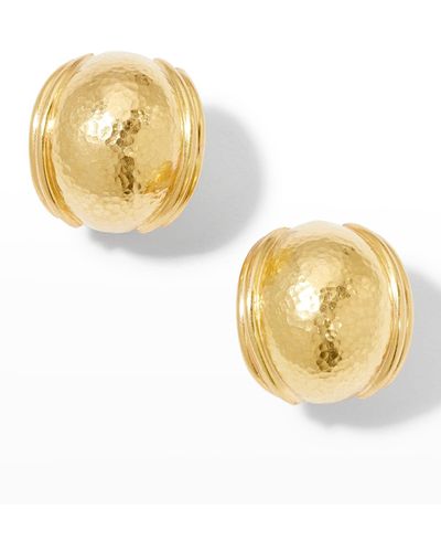 Elizabeth Locke 19k Gold Small Puff Earrings - Metallic