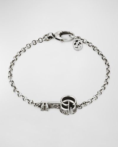 Gucci GG Marmont Sterling Silver Key Charm Bracelet - Metallic