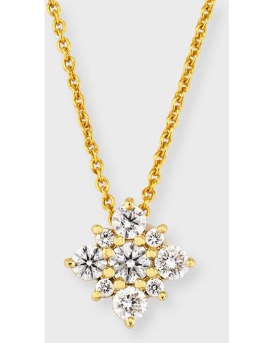 Roberto Coin 18K Diamond Starburst Pendant Necklace - Metallic