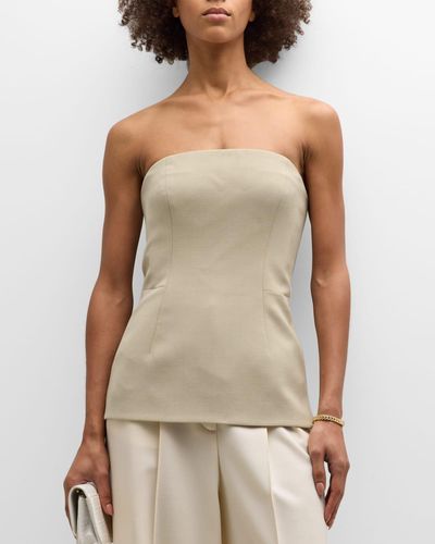 TOVE Agata Strapless Fitted Top - Natural