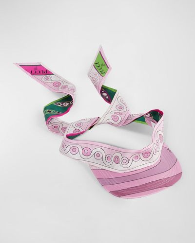 Emilio Pucci Graphic Silk Twill Visor - Pink