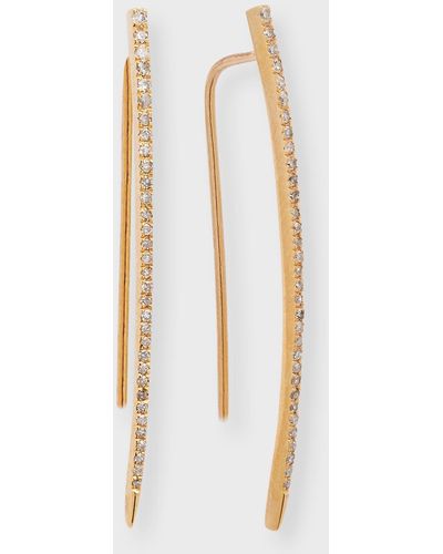 Sheryl Lowe 14k Yellow Gold Pave Diamond Spike Earrings - White