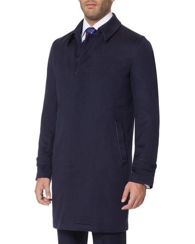Stefano Ricci Solid Cashmere Topcoat - Blue