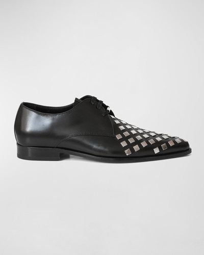 John Richmond Studded Leather Derby Shoes - Black