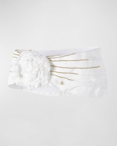 Maison Michel Hiromi Chains Bridal Headband - White