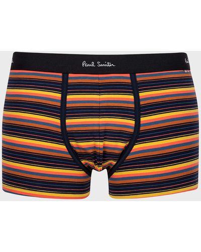 Paul Smith Bright Stripe Cotton-Stretch Trunks - Orange