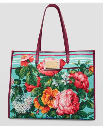 Dolce & Gabbana Dg Floral-Print Shopper Tote Bag - Red