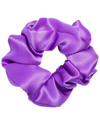 L. Erickson Silk Charmeuse Oversized Scrunchie - Purple