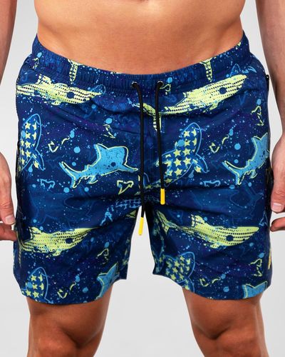 Maceoo Lion Swim Shorts - Blue