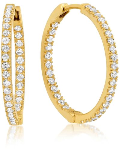 Jennifer Meyer Yellow Gold Diamond Inside-out Hoop Earrings, Small - Metallic