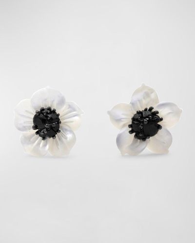 Stephen Dweck Mother-of-pearl Flower Earrings With Black Spinel - Multicolor