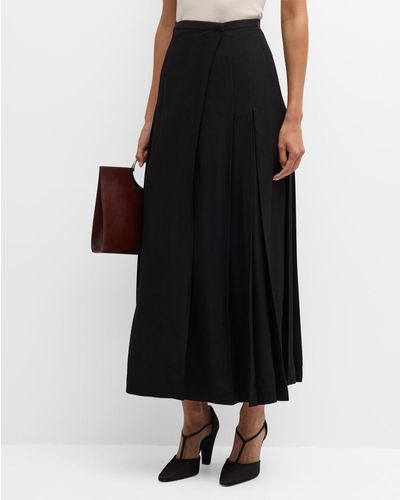 Totême Pleated Wrap Maxi Skirt - Black