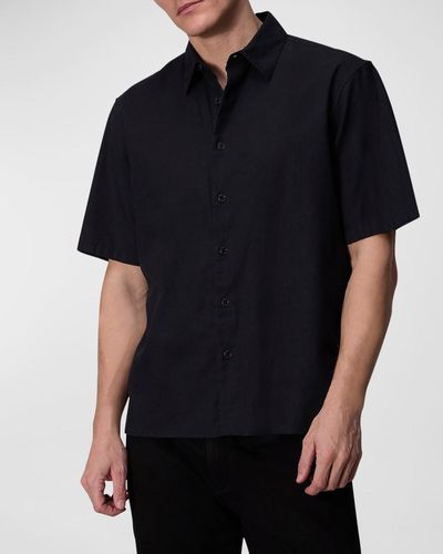 Rag & Bone Dalton Cotton-Hemp Sport Shirt - Black