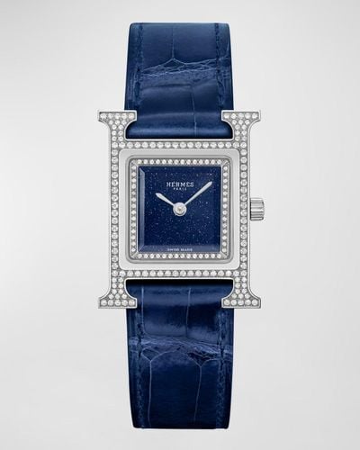 Hermès Heure H Watch, Small Model, 25 Mm - Blue