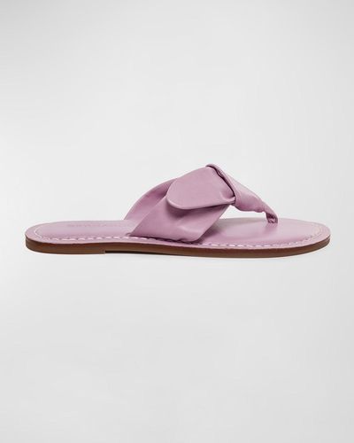 Bernardo Lillian Padded Bow Thong Flat Sandals - Purple