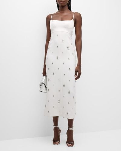 A.L.C. Alana Jewel-embellished Midi Dress - White