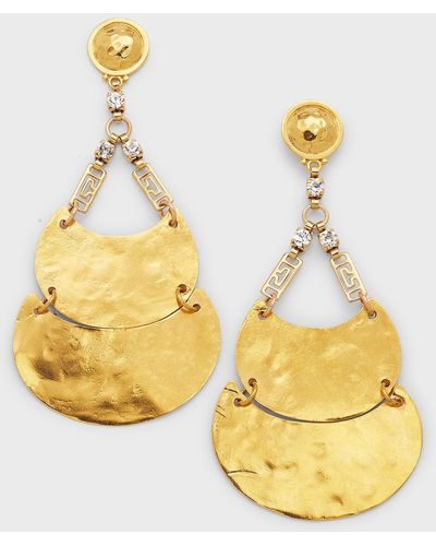 Devon Leigh Cubic Zirconia And Gold Drop Earrings - Metallic